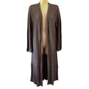 Style & Co Size L Gray Lightweight Long Cardigan NWT